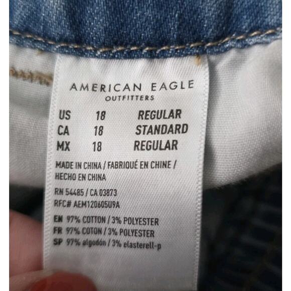 American Eagle Denim Jogger High Rise Light Denim Jeans Size 18 Plus Cargo NEW - Picture 10 of 14